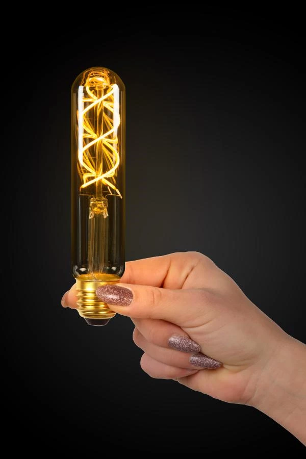 Lucide T32 TWILIGHT SENSOR - Ampoule filament Extérieur - Ø 3 cm - LED - E27 - 1x4W 2200K - Ambre - ambiance 1